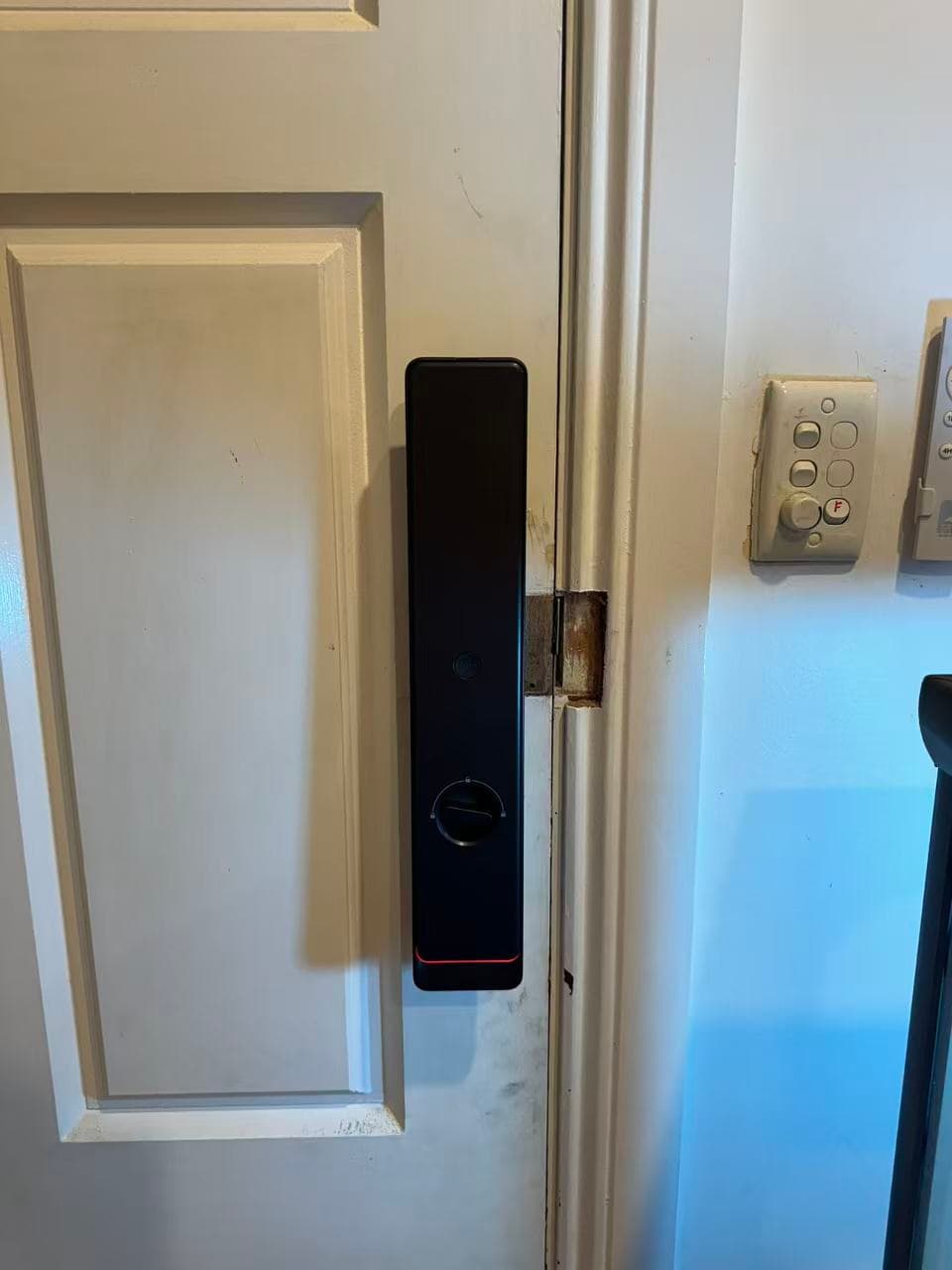 Inside view of an AUSLOCK smart lock installed on an Adelaide door