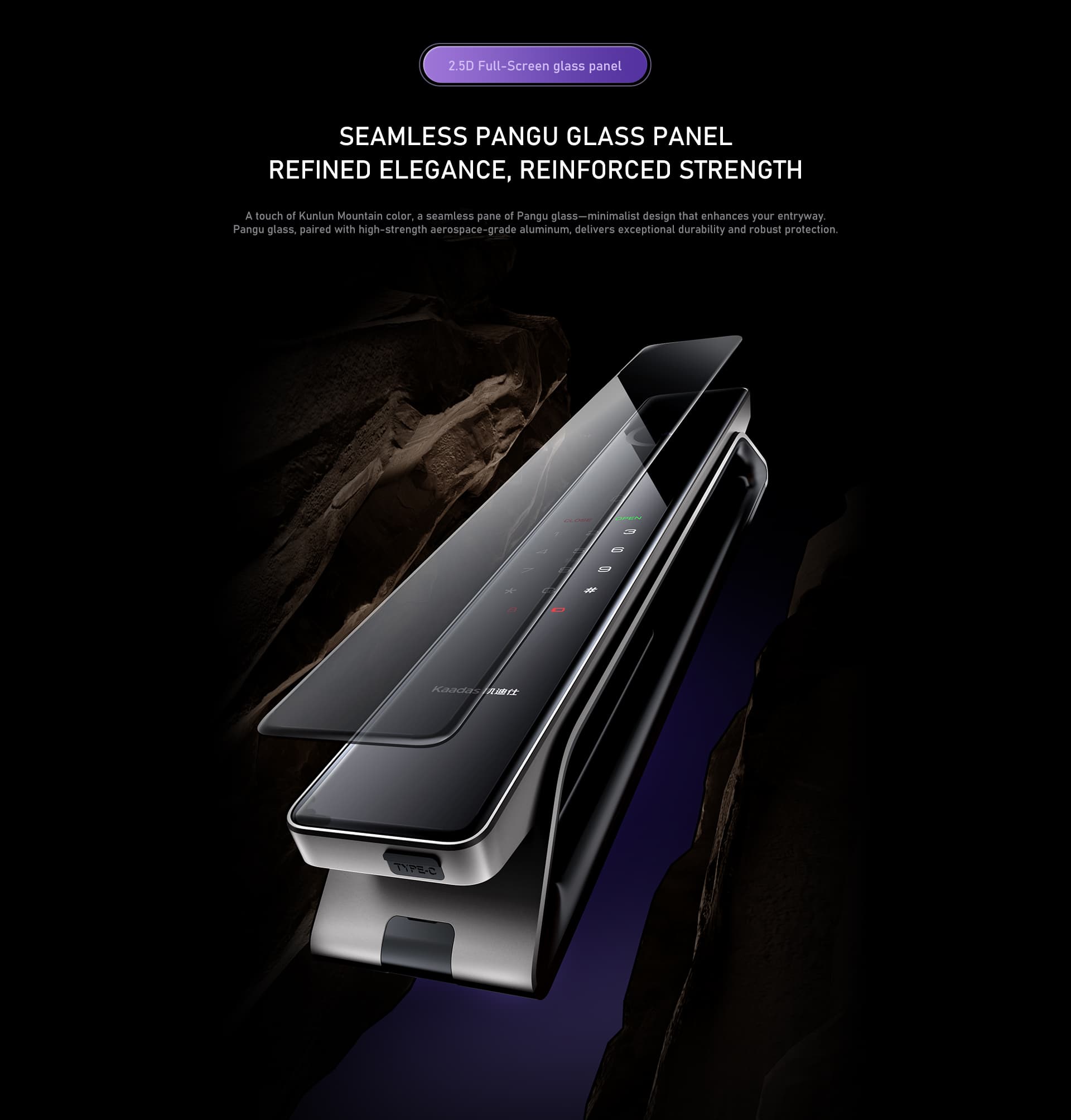 Kaadas K70 SE full-screen glass panel