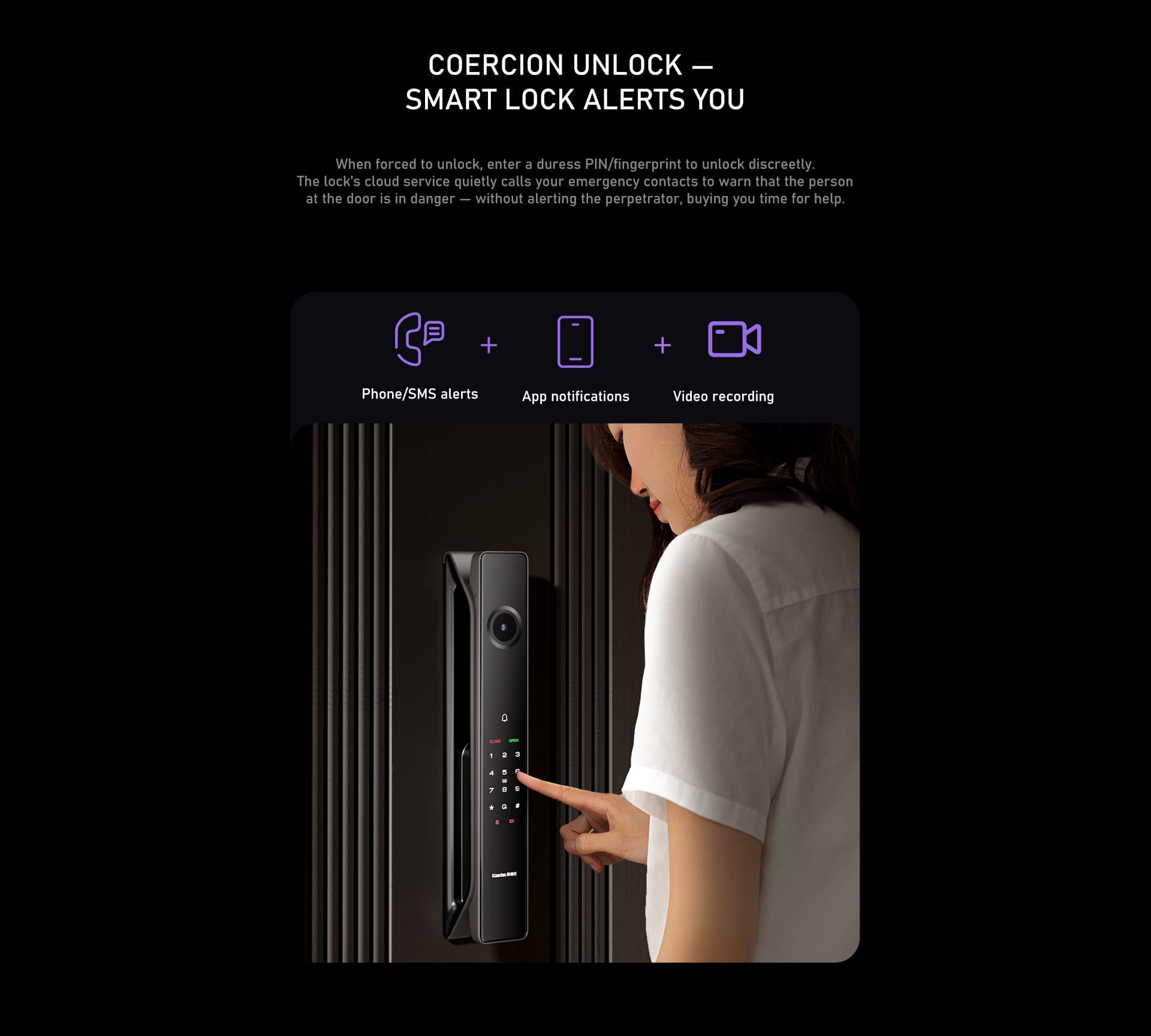 Kaadas K70 SE duress alert feature