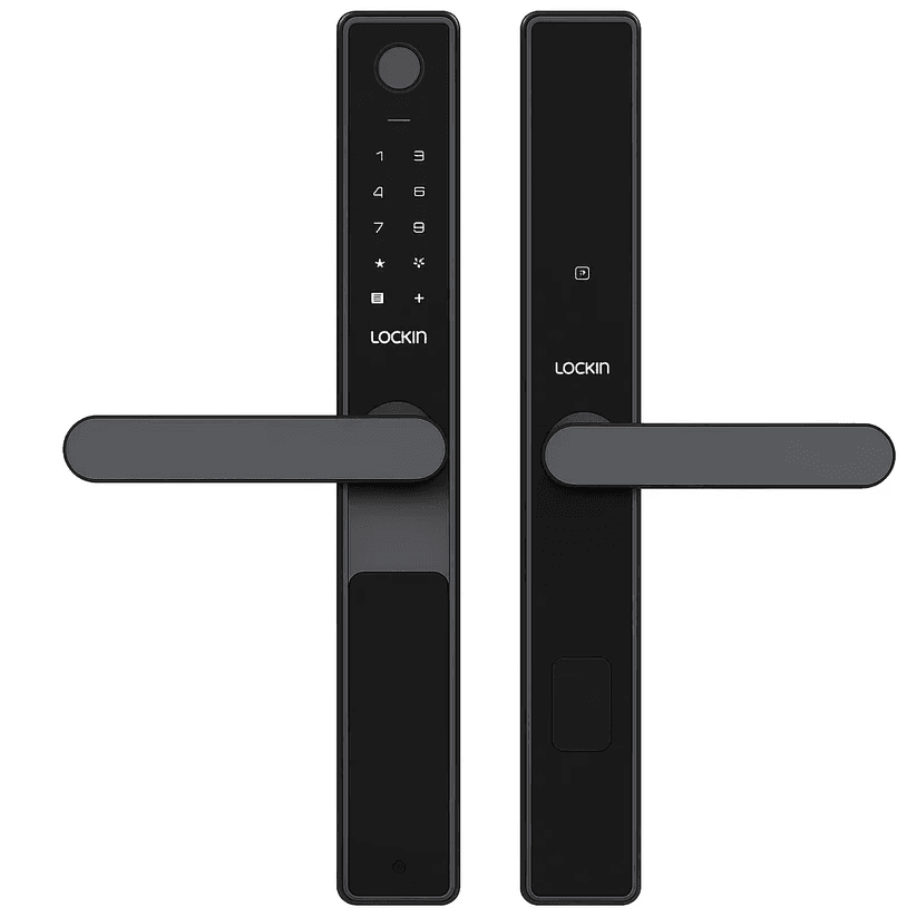 Lockin OLA Slim single-side smart lock exterior and interior panels in black